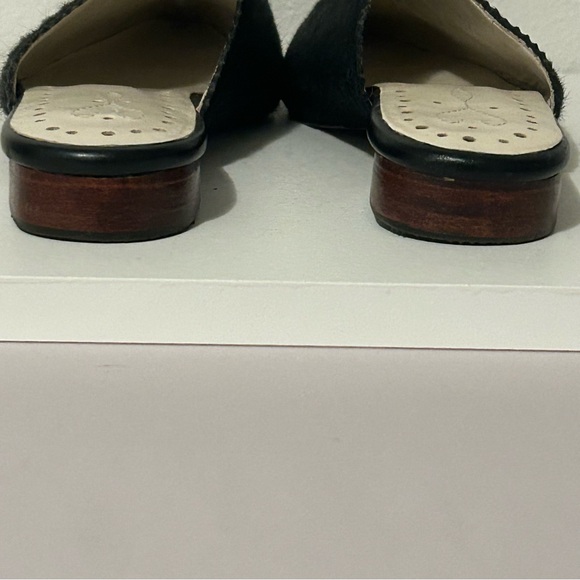 C.I.L black genuine cowhide leather handmade slip on mules slides size 7.5 EU 38 - Picture 6 of 9